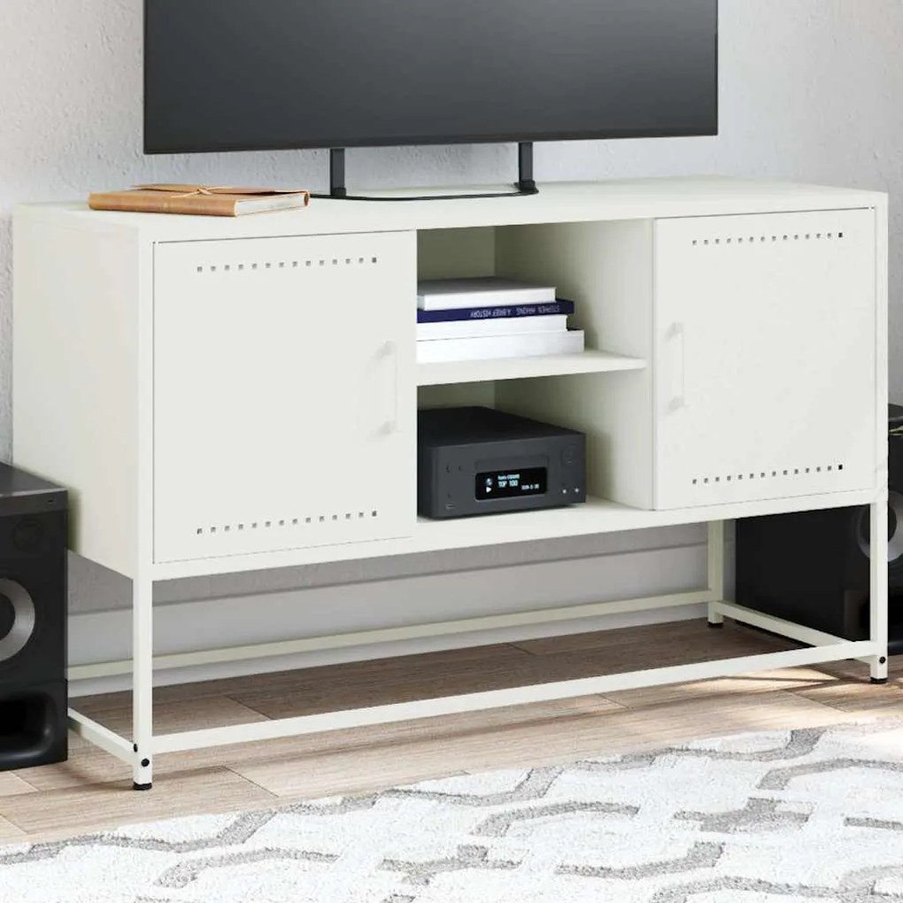 vidaXL Έπιπλο Τηλεόρασης Λευκό 100,5x39x60,5 εκ. από Ατσάλι