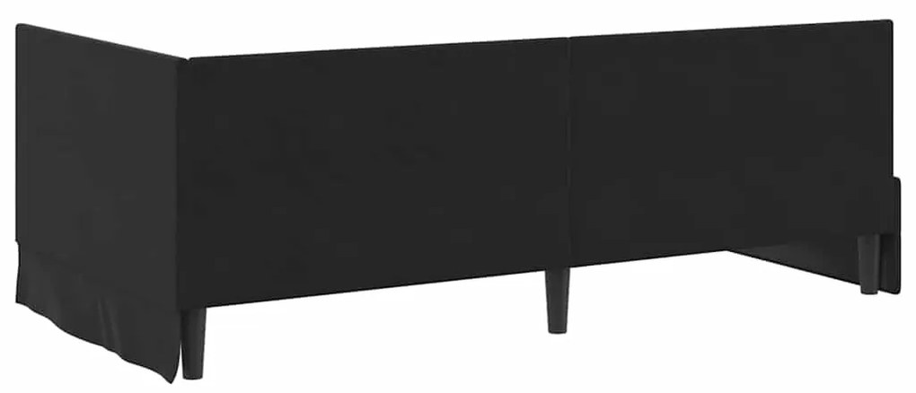 vidaXL Κρεβάτι Γωνίας με κεφαλάρι Μαύρο 100 x 200 cm Βελούδο
