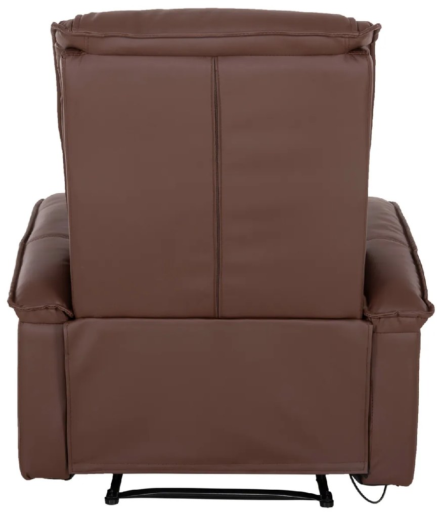 ΠΟΛΥΘΡΟΝΑ RELAX ΜΕ ΜΗΧΑΝΙΣΜΟ MASSAGE ROCCA HM0026.03 PU ΚΑΦΕ ΣΚΟΥΡΟ 80x96x97 εκ.
