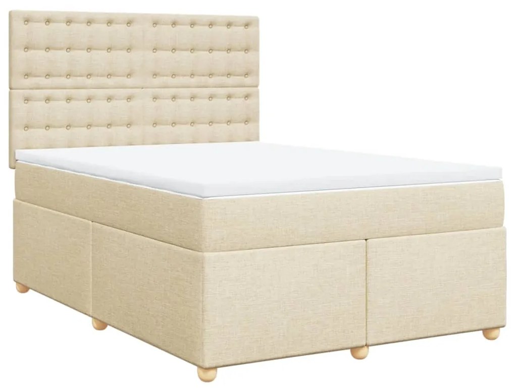 ΚΡΕΒΑΤΙ BOXSPRING ΜΕ ΣΤΡΩΜΑ ΚΡΕΜ 160X200 ΕΚ. ΥΦΑΣΜΑΤΙΝΟ 3293650