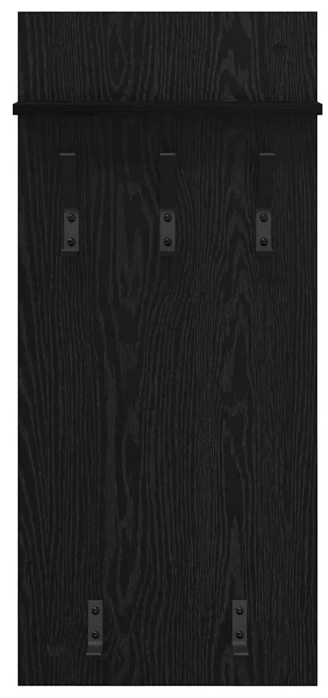 vidaXL Τοίχου Κρεμάστρα Μαύρη Οξυά 40 x 10 x 90 εκ. Επεξεργασμένο ξύλο