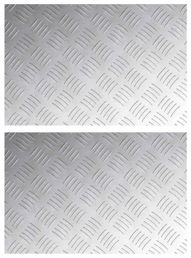 vidaXL Επιφάνειες Καρό 2 pcs Ασημί 60 x 40 cm Αλουμίνιο