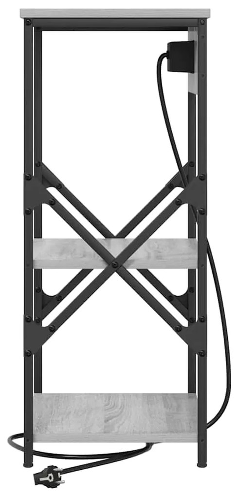 vidaXL Κομοδίνο 2 pcs Γκρι sonoma 41 x 31 x 76 εκ. Επεξεργασμένο ξύλο