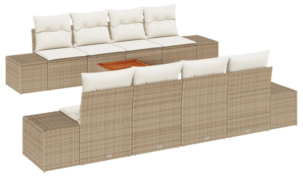 vidaXL Σετ Σαλονιού Κήπου 7 pcs Beige, λευκό 55 x 55 x 37 εκ