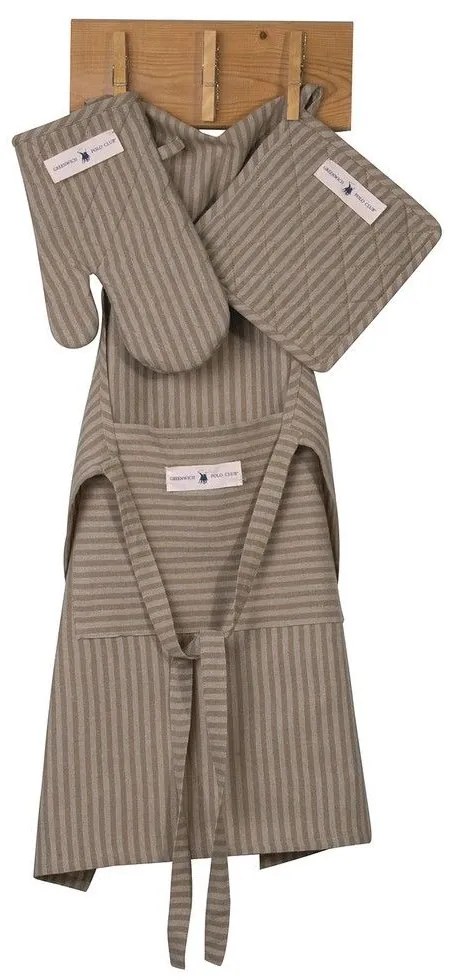 Σετ Κουζίνας 2701 (3τμχ) Beige Greenwich Polo Club 60x80cm 100% Βαμβάκι