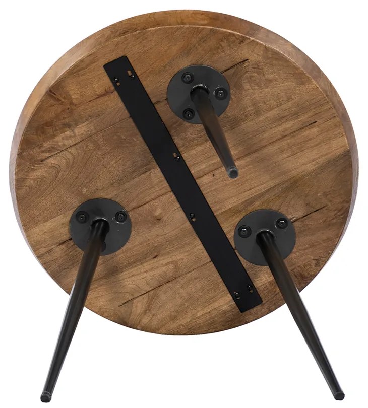 PENCIL 55 COFFEE TABLE ΦΥΣΙΚΟ ΜΑΥΡΟ 55x55xH55cm - 04-0958