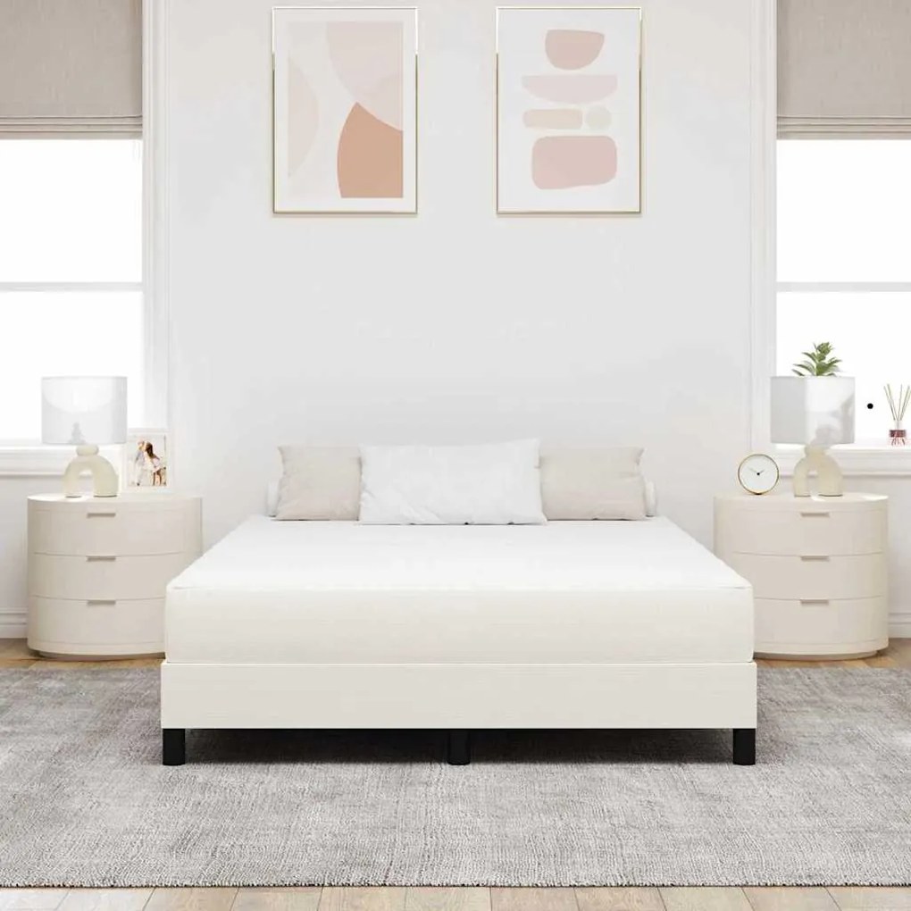 vidaXL Στρώμα Κρεβατιού με στρώμα Κρεμ 160 x 200 cm ύφασμα