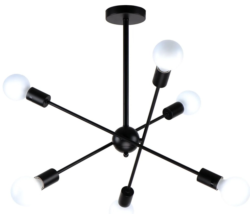 Φωτιστικό Οροφής KQ 2629/6 GWEN BLACK PENDANT Δ4 - 77-8091 - 51W - 100W - 77-8091