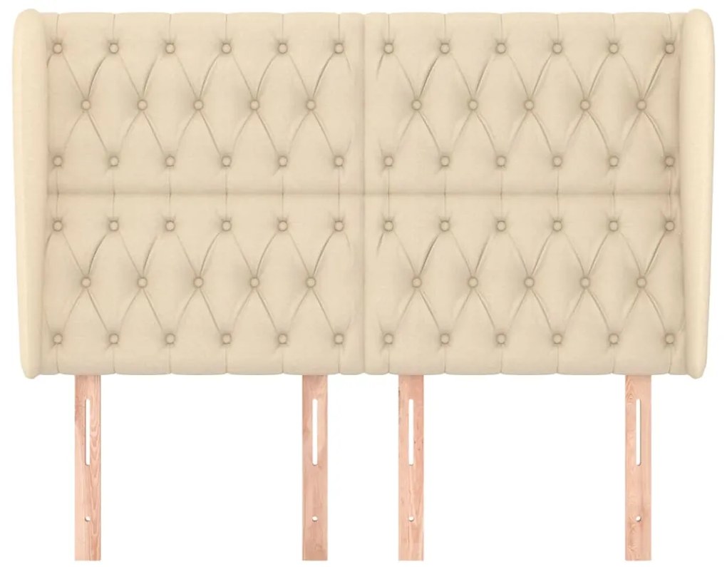 vidaXL Κεφαλάρι με Πτερύγια Κρεμ 147x23x118/128 εκ. Υφασμάτινο