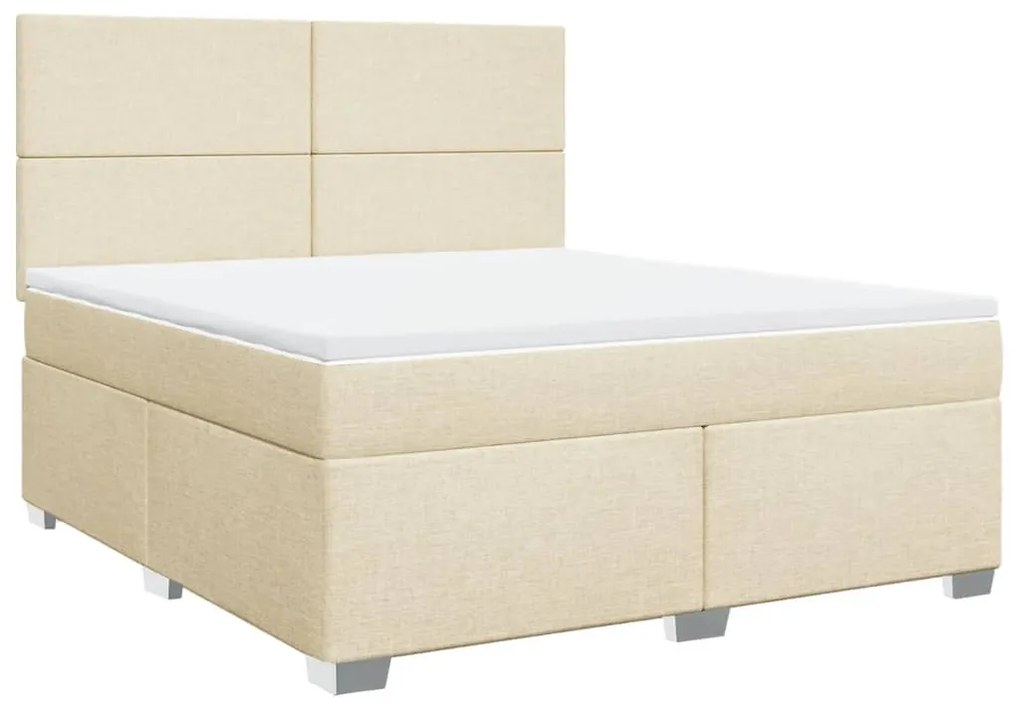 ΚΡΕΒΑΤΙ BOXSPRING ΜΕ ΣΤΡΩΜΑ ΚΡΕΜ 180X200 ΕΚ. ΥΦΑΣΜΑΤΙΝΟ 3292865