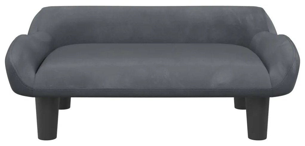 vidaXL Καναπές Παιδικός Σκούρο Γκρι 70x40x24 εκ. από Βελούδο