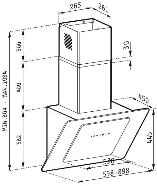 Απορροφητήρας Pyramis Fiero Black 60 εκ.