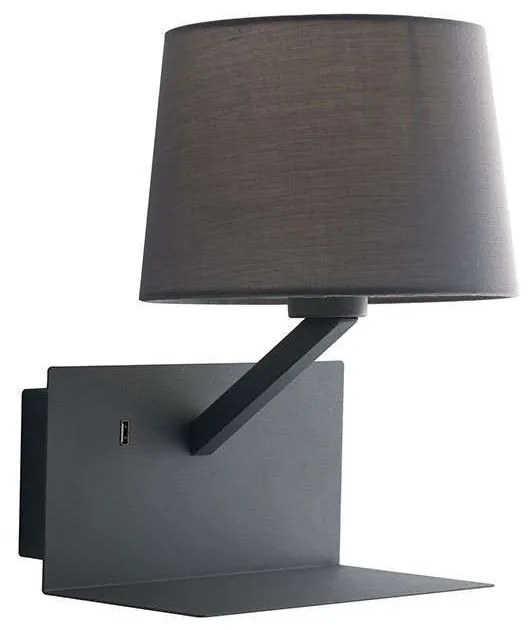 Φωτιστικό Τοίχου - Απλίκα Με Usb I-Ciak-AP GR Grey Luce Ambiente Design Metal, Fabric