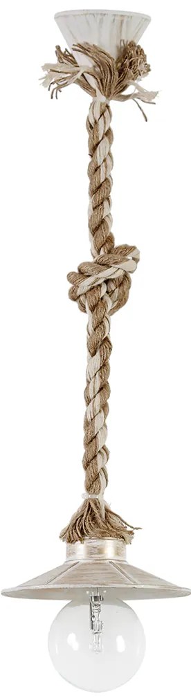 Φωτιστικό Οροφής Μονόφωτο Heronia Petra 31-1104 Rope/White/Gold