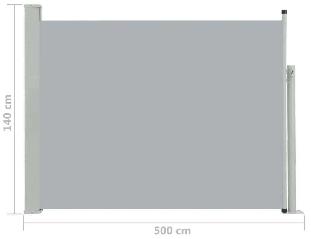 Σκίαστρο Πλαϊνό Συρόμενο Βεράντας Γκρι 140 x 500 εκ. - Γκρι