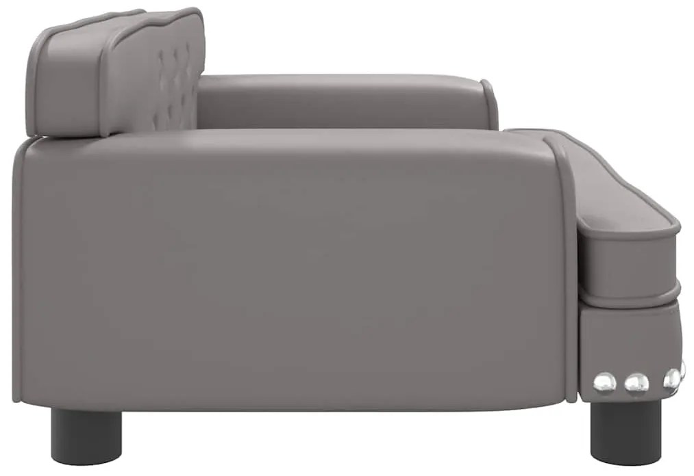 vidaXL Καναπές Παιδικός Γκρι 70 x 45 x 30 εκ. από Συνθετικό Δέρμα