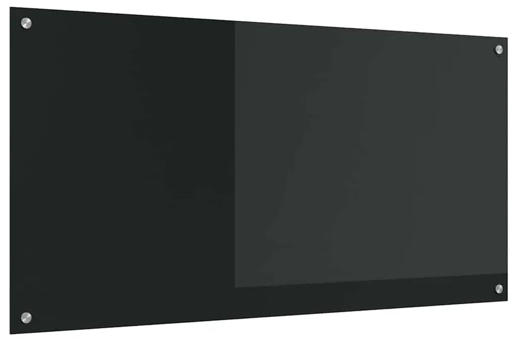 vidaXL Μαύρο Πλακάκι Κουζίνας 120x60x0,6 εκ Γυαλί Ανθεκτικό