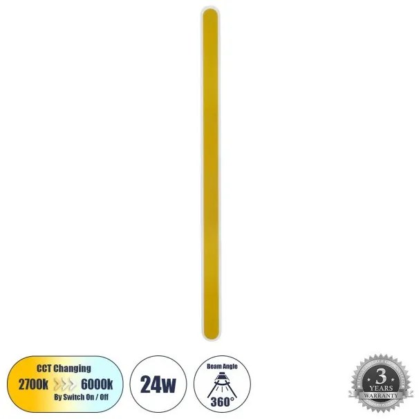 Απλίκα Φωτιστικό Τοίχου LED CCT 24W 2880lm HOUSTON Globostar-61350-Χρυσό 61350