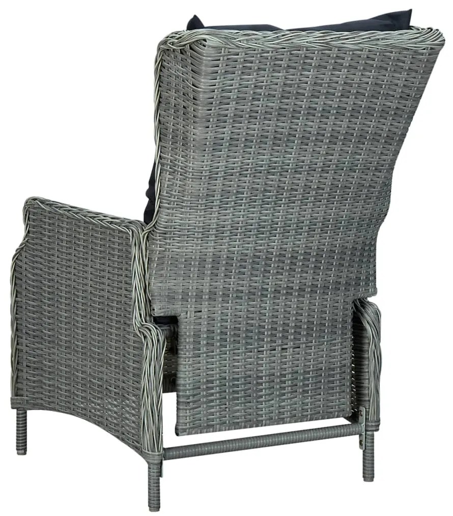 vidaXL Τραπεζαρία Εξ. Χώρου 9 τεμ Ανοιχτό Γκρι Συνθ. Ρατάν &amp; Μαξιλάρια