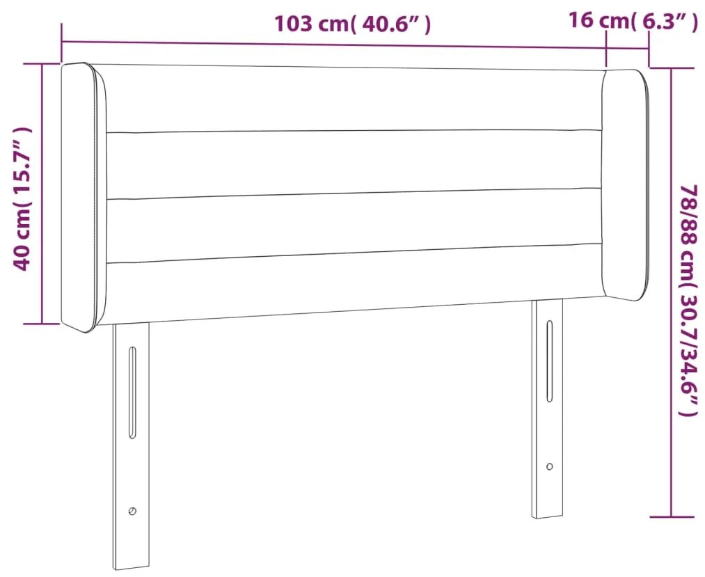 vidaXL Κεφαλάρι Κρεβατιού LED Μαύρο 103x16x78/88 εκ. Βελούδινο