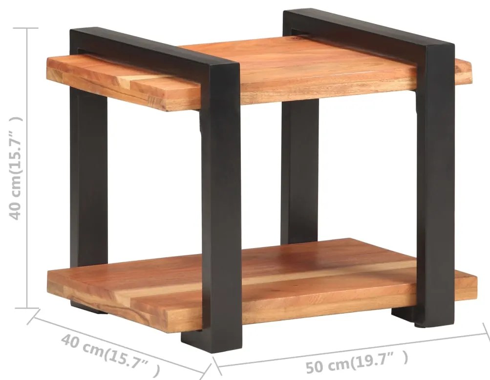 vidaXL Κομοδίνο 50 x 40 x 40 εκ. από Μασίφ Ξύλο Ακακίας