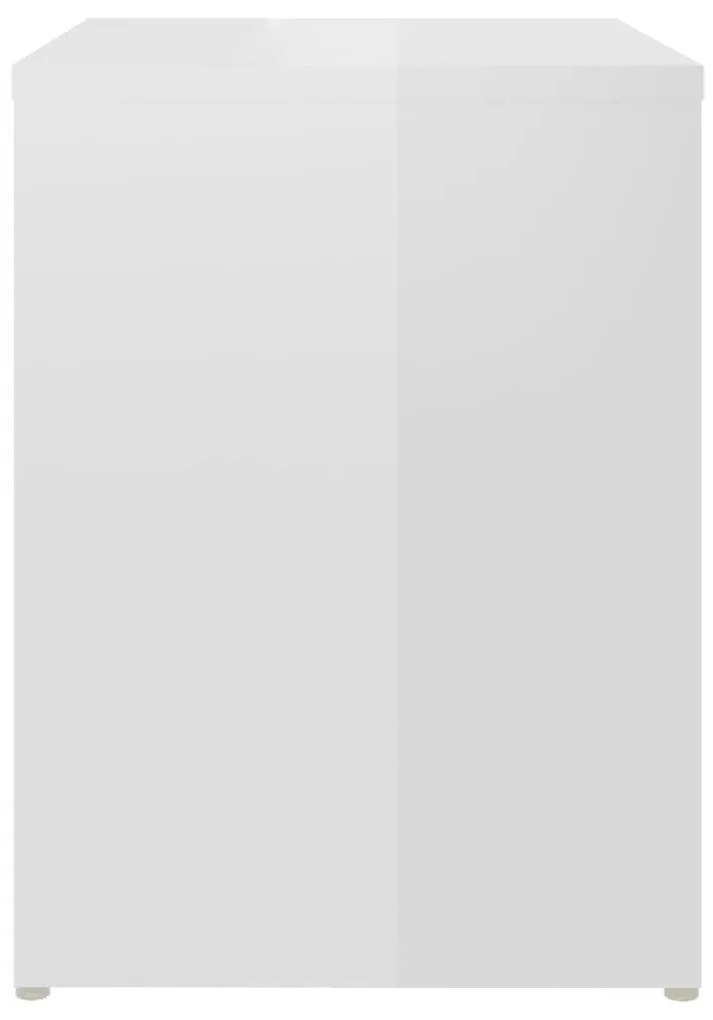 Κομοδίνα 2 τεμ. Γυαλιστερό Λευκό 40 x 30 x 40 εκ. Μοριοσανίδα - Λευκό