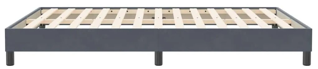 Box Spring Κρεβάτι χωρίς στρώμα Σκούρο γκρι Βελούδινο - Γκρι