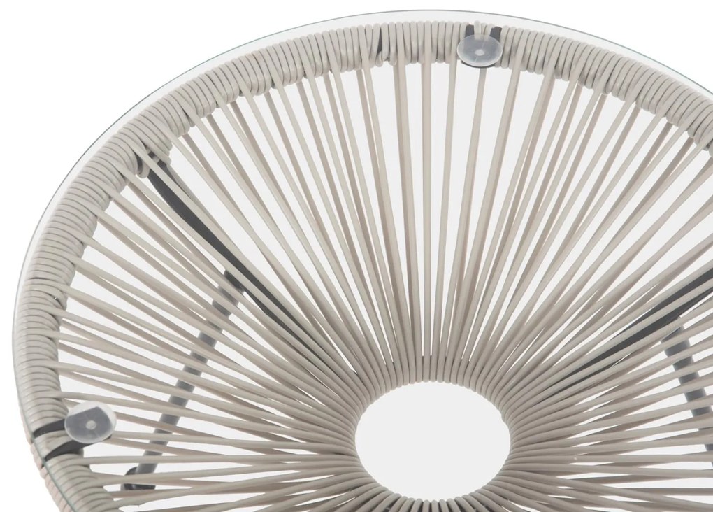 ΤΡΑΠΕΖΙ ΒΟΗΘΗΤΙΚΟ ALLEGRA ΜΕΤΑΛΛΟ ΜΑΥΡΟ-ΣΥΝΘ. RATTAN ΜΠΕΖ Φ47x45Yεκ.