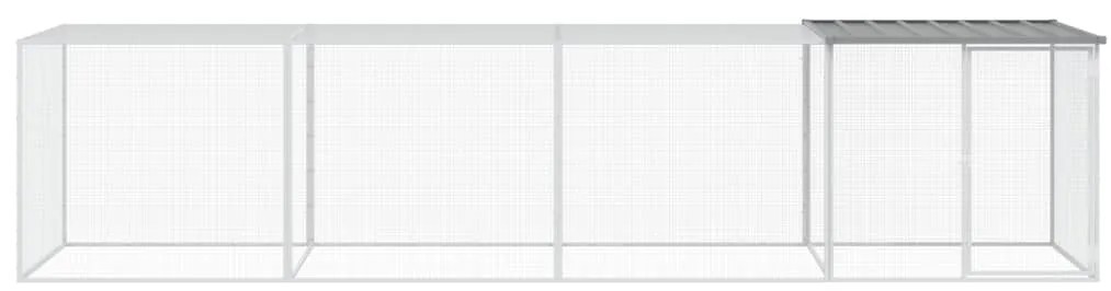 vidaXL Κοτέτσι - Κλουβί με Στέγη Αν. Γκρι 403x98x90 εκ. Γαλβαν. Ατσάλι
