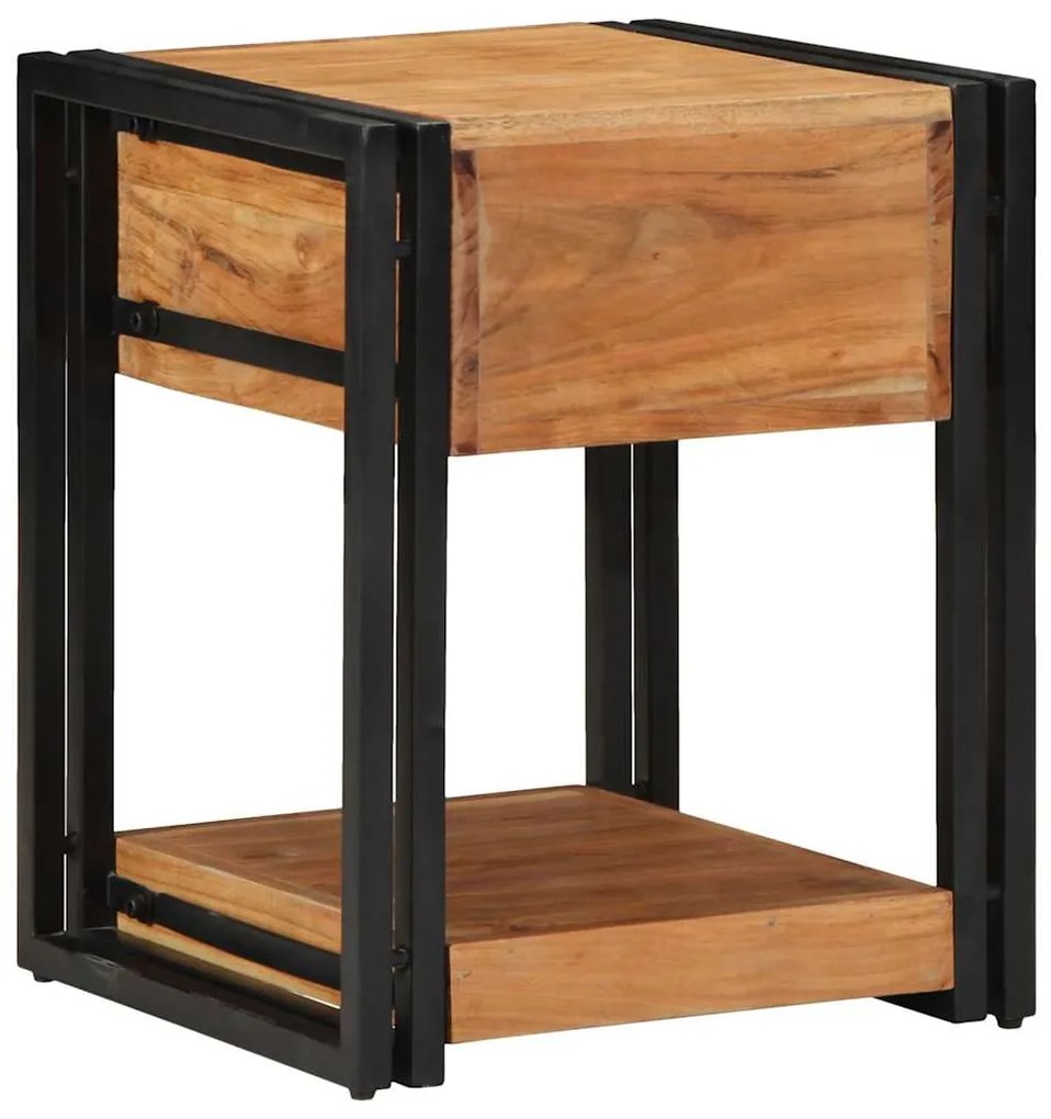 vidaXL Κομοδίνο 2 pcs Καφέ 40 x 40 x 50 cm Μασίφ ξύλο ακακίας