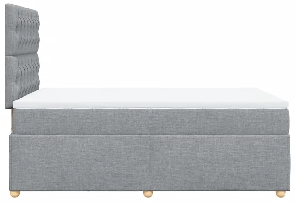 Κρεβάτι Boxspring με Στρώμα Ανοιχτό Γκρι 120x200 εκ. Υφασμάτινο - Γκρι