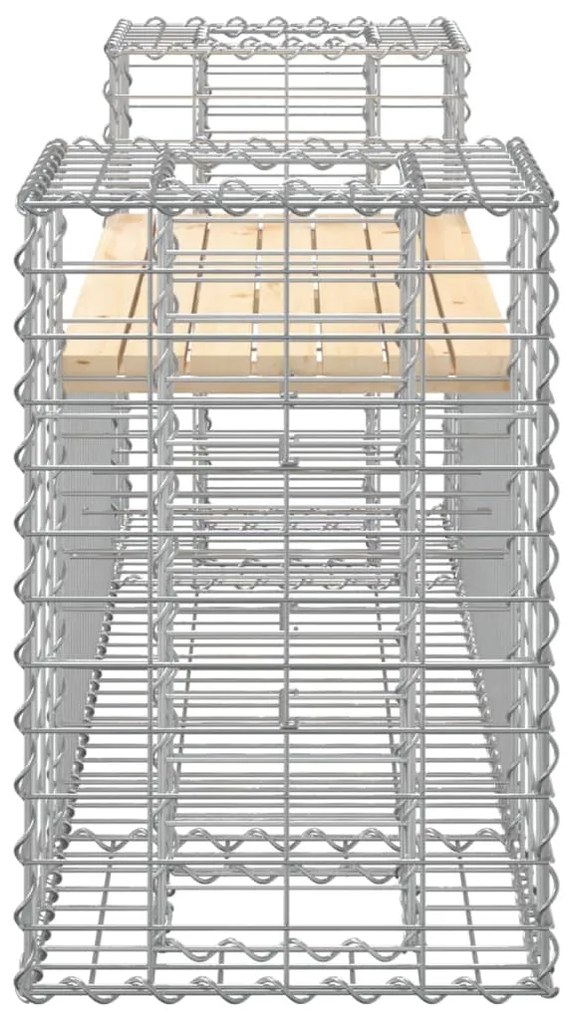 Παγκάκι Κήπου Συρματοκιβώτιο 184x41x60,5 εκ. Μασίφ Ξύλο Πεύκου - Καφέ