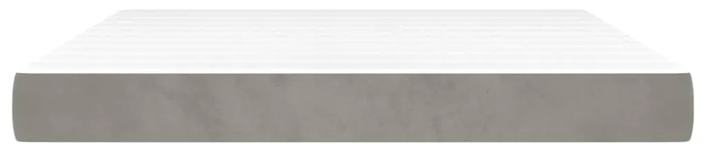 vidaXL Στρώμα με Pocket Springs Ανοιχτό Γκρι 160x200x20 εκ. Βελούδινο