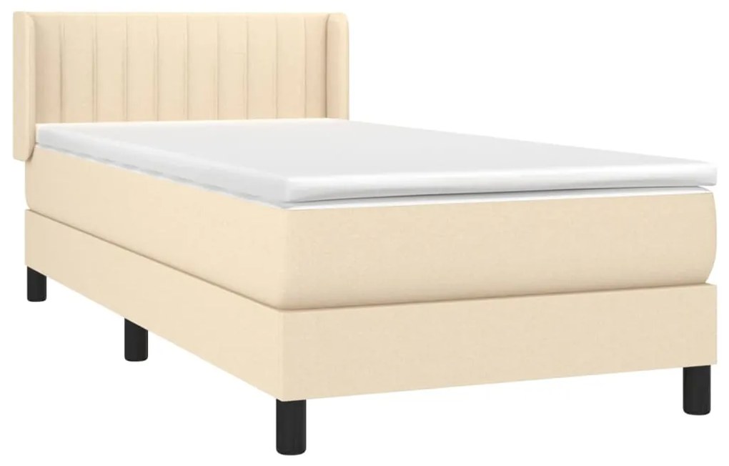 ΚΡΕΒΑΤΙ BOXSPRING ΜΕ ΣΤΡΩΜΑ ΚΡΕΜ 90X200 ΕΚ.ΥΦΑΣΜΑΤΙΝΟ 3129846