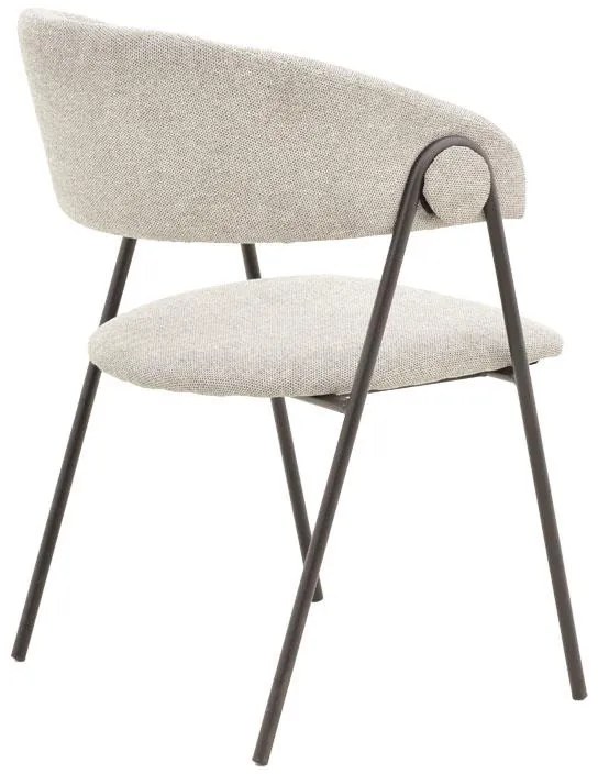 Καρέκλα Rachele ανοιχτό γκρι ύφασμα-πόδι μαύρο μέταλλο 52x53x83εκ 2αδα 52x53x83 εκ.
