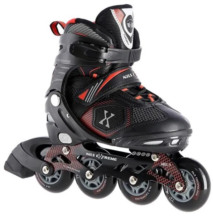 Αυξομειούμενα Πατίνια Roller NA 9080 Μαύρο/Κόκκινο IN-LINE SKATES NILS EXTREME Small(31-34)