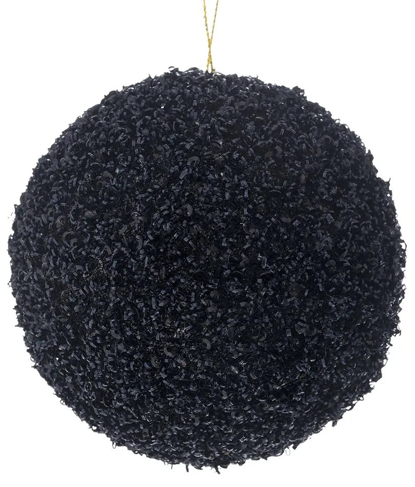 Χριστουγεννιάτικη Μπάλα Polyfoam Μαύρη Glitter 12εκ. iliadis 83527