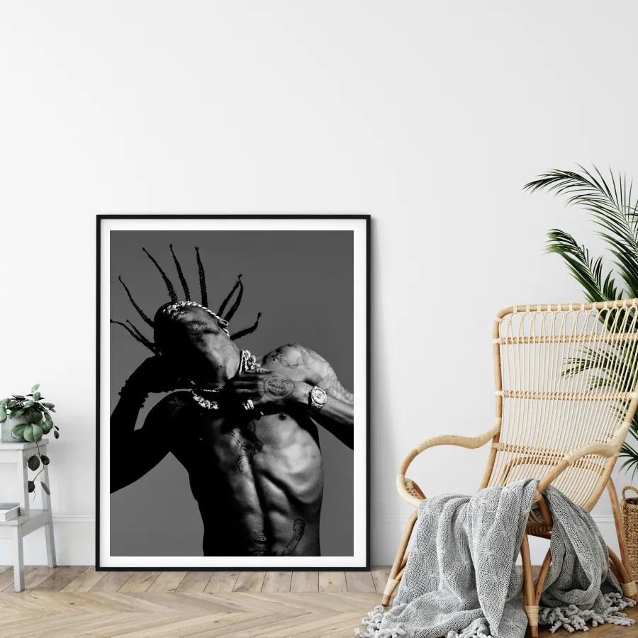 Πόστερ &amp; Κάδρο Travis Scott PRT032 30x40cm Μαύρο Ξύλινο Κάδρο (με πόστερ)