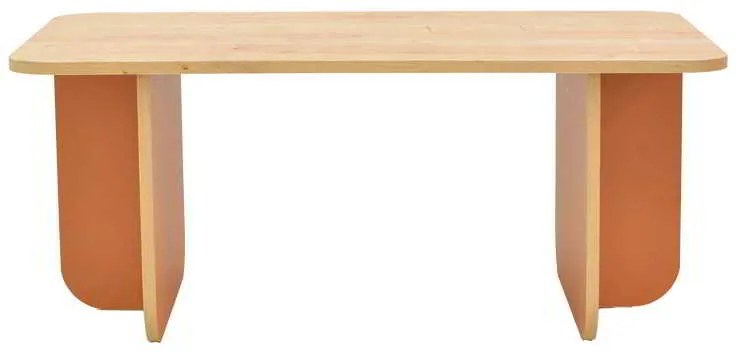 Τραπέζι Bοca pakoworld σε oak-κεραμιδί απόχρωση 100x60x42εκ