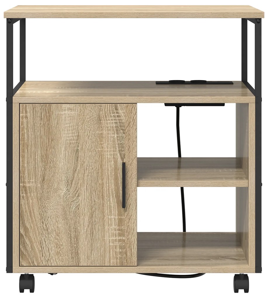 vidaXL Γραφείο Ντουλάπι με τροχούς Sonoma Δρυς 60 x 46 x 67 εκ.