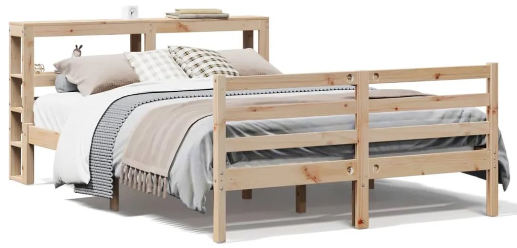 Σκελετός Κρεβατιού Χωρίς Στρώμα 140x190 εκ Μασίφ Ξύλο Πεύκου