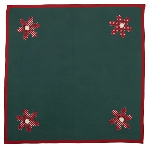 Χριστουγεννιάτικο Τραπεζομάντηλο Happy Snowflake Green 100x100 - Nef-Nef Homeware