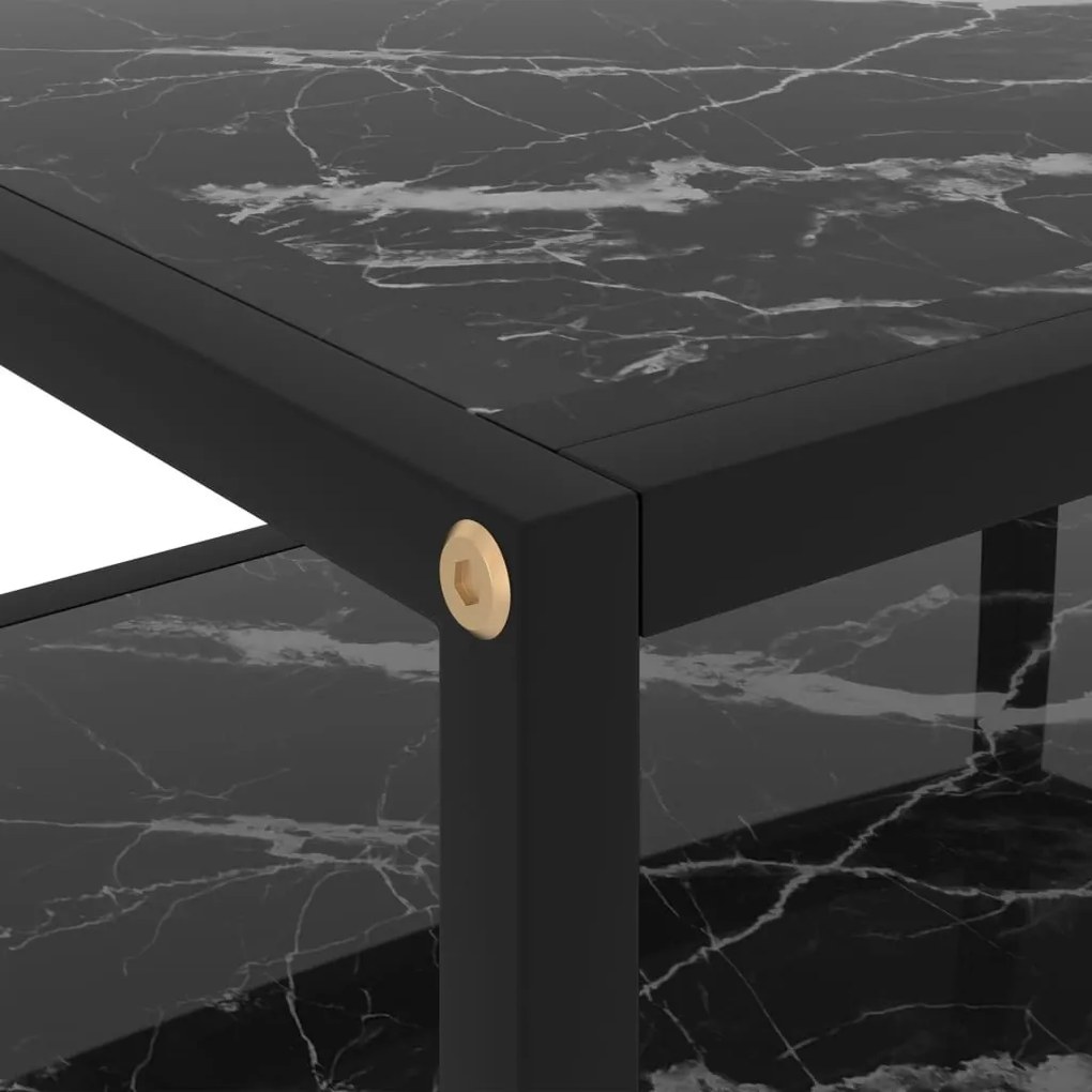 Τραπέζι Κονσόλα Μαύρο 50 x 40 x 40 εκ. από Ψημένο Γυαλί - Μαύρο