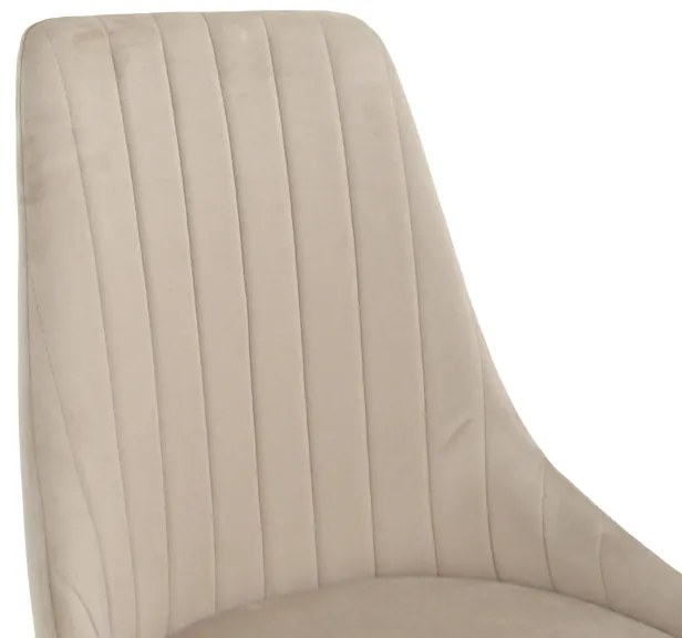 Καρέκλα Azori pakoworld γκρι-μπεζ βελούδο-πόδι μαύρο μέταλλο 49x55x85εκ - 292-000044