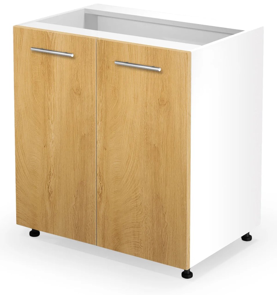 VENTO D-80/82 lower cabinet, color: white / honey oak DIOMMI V-UA-VENTO-D-80/82-D.MIODOWY