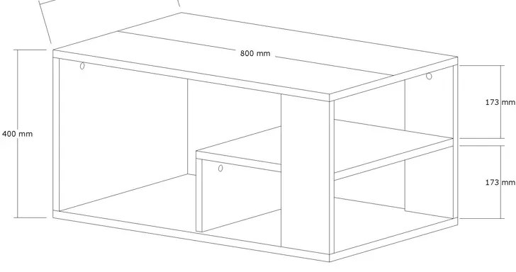 Τραπέζι σαλονιού Sobu pakoworld σε oak απόχρωση 80x50x40εκ (1 τεμάχια)