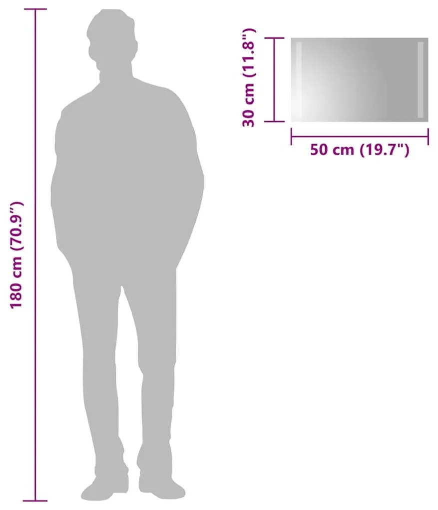 vidaXL Καθρέφτης Μπάνιου με LED 50x30 εκ.