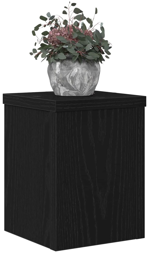 vidaXL Βάση φυτών 2 pcs Μαύρη Οξυά 15 x 15 x 20 εκ. Επεξεργασμένο ξύλο