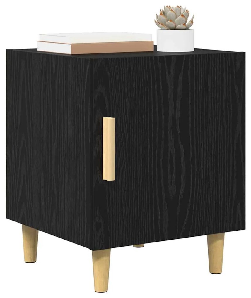 vidaXL Κομοδίνο Μαύρη Οξυά 40 x 40 x 50 cm Επεξεργασμένο ξύλο