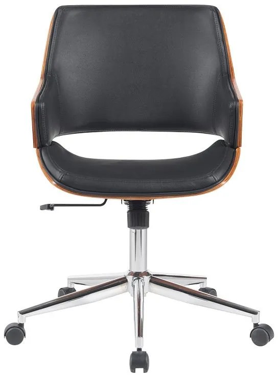 Καρέκλα γραφείου Setulo μαύρο pu-βάση χρωμίου 53x61x79-89εκ 53x61x89 εκ.